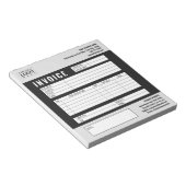 ブラックミニマルカスタムリストのビジネス請求書ロゴ ノートパッド (アングル)