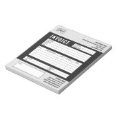 ブラックミニマルカスタムリストのビジネス請求書ロゴ ノートパッド (回転)