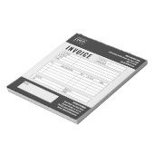 ブラックミニマルカスタムリストのビジネス請求書ロゴ ノートパッド (回転)