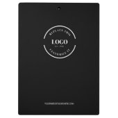 ブラックミニマルカスタムリストのロゴ付きシンプル クリップボード (裏面)