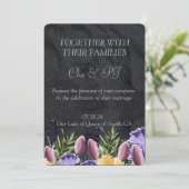 ブラックミニマルクラシック結婚 招待状 (スタンド正面)