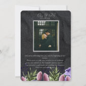 ブラックミニマルクラシック結婚 招待状 (裏面)