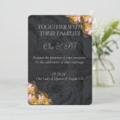 ブラックミニマルクラシック結婚 招待状 (スタンド正面)