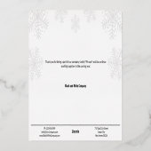 ブラックミニマルシルバー冬季スノーフレーク事業 箔シーズンカード (裏面)