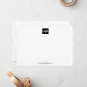 ブラックミニマルシンプルリストロゴのメモカード ノートカード (正面/裏面インサイチュ)