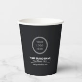 ブラックミニマルシンプルリスト企業ロゴイベントプロモーション 紙コップ (正面)