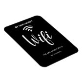 ブラックミニマルシンプルリストWifiパスワード マグネット (右側)