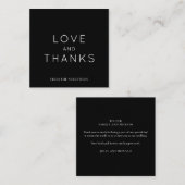 ブラックミニマルズ結婚サンキュースクエア ノートカード (正面/裏面)