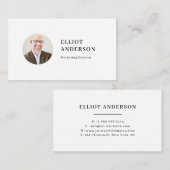 ブラックミニマルタイポグラフィサークル写真 名刺 (正面/裏面)