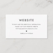 ブラックミニマルタイポグラフィ結婚ズWebサイト エンクロージャーカード (正面)