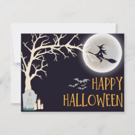 ブラックミニマルハッピーハローウィンはがき ポストカード