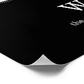 ブラックミニマルパーソナライズされたリストフォトマット ポスター (角)