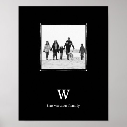 ブラックミニマルパーソナライズされたリストフォトマット ポスター (正面)