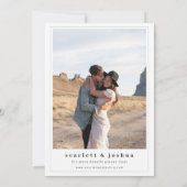 ブラックミニマルファンシーリストNothing Just 結婚 Love 招待状 (裏面)