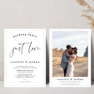 ブラックミニマルファンシーリストNothing Just 結婚 Love 招待状