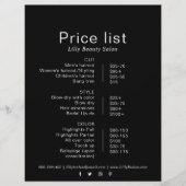 ブラックミニマルフォーマルリスト美しいサロン価格表 (正面)