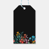 ブラックミニマルフローラウェディングレセプション ギフトタグ (裏面)
