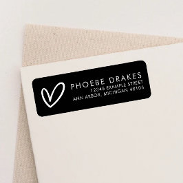 ブラックミニマルブライダルシャワー差出人住所 ラベル