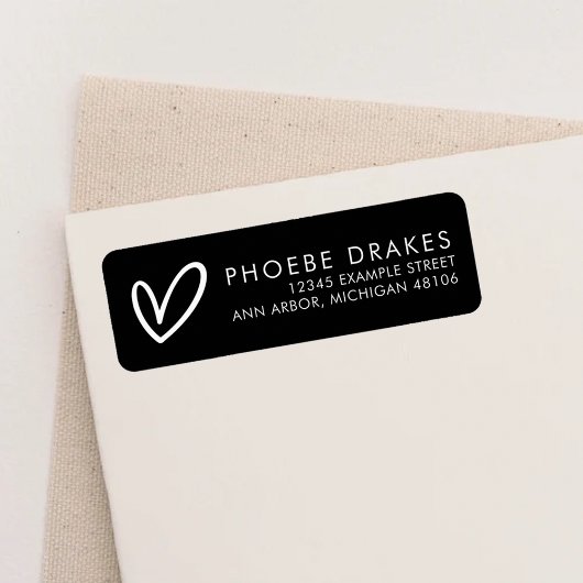 ブラックミニマルブライダルシャワー差出人住所 ラベル