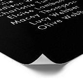 ブラックミニマルブライダルシャワー座席表 ポスター (角)