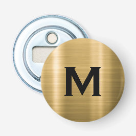 ブラックミニマルブラシ金ゴールドモノグラム 栓抜き