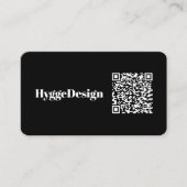 ブラックミニマルプロフェッショナルカスタムQRコード 名刺 (正面)