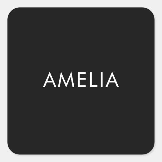 ブラックミニマルプロフェッショナルプレーンシンプル名 スクエアシール (正面)