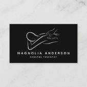 ブラックミニマルプロフェッショナルマッサージセラピスト 名刺 (正面)