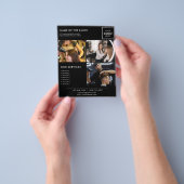 ブラックミニマルマーケティングフォトフライヤーサロン チラシ (手)