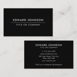 ブラックミニマルモダンプロフェッショナルスタイリッシュ 名刺