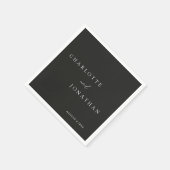 ブラックミニマルモダンリストエレガントな結婚式 スタンダードカクテルナプキン (角)