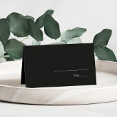 ブラックミニマルモダンリストエレガントな結婚式 プレイスカード