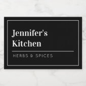 ブラックミニマルモダンリストキッチン フードラベル (シングルラベル)