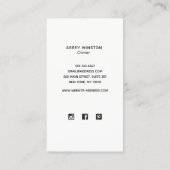 ブラックミニマルモダンリストシーシェルストライプ 名刺 (裏面)