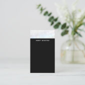 ブラックミニマルモダンリストシーシェルストライプ 名刺 (スタンド正面)