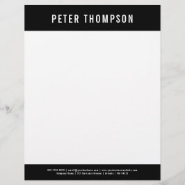 ブラックミニマルモダンリストビジネスロゴ名 レターヘッド