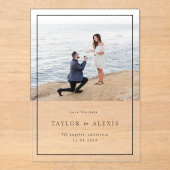 ブラックミニマルモダンリストフレームフォト アクリル招待状 (正面)