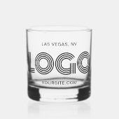 ブラックミニマルモダンリストロゴプロモーション ウイスキーグラス (正面)