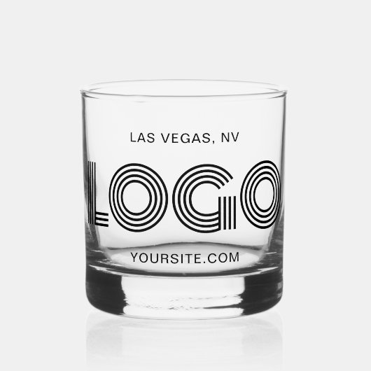 ブラックミニマルモダンリストロゴプロモーション ウイスキーグラス (正面)