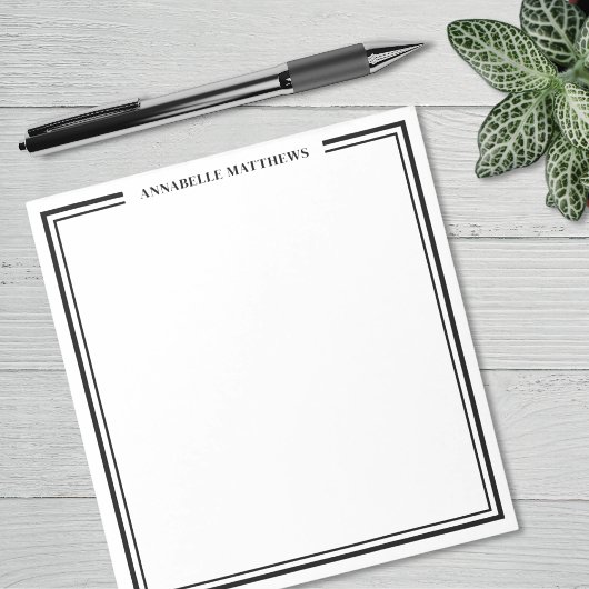 ブラックミニマルモノグラム ノートパッド