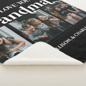 ブラックミニマルレトロ我々愛おばあちゃん3写真 シェルパブランケット (3/4)