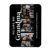 ブラックミニマルレトロ我々愛おばあちゃん3写真 マグネット (縦)