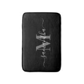 ブラックミニマル主義モノグラム バスマット (正面縦)