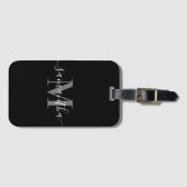 ブラックミニマル主義モノグラム ラゲッジタグ (正面横)