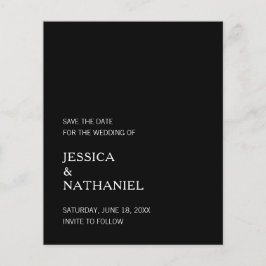 ブラックミニマル予算の結婚式の日付を保存