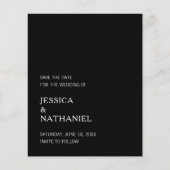 ブラックミニマル予算の結婚式の日付を保存 (正面)