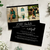 ブラックミニマル写真部卒業パーティー 招待状