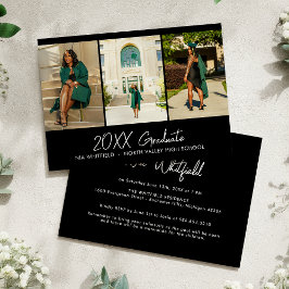 ブラックミニマル写真部卒業パーティー 招待状