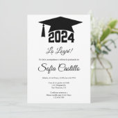 ブラックミニマル卒業招待状 招待状 (スタンド正面)