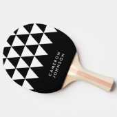 ブラックミニマル名白い三角形パターン 卓球ラケット (横)